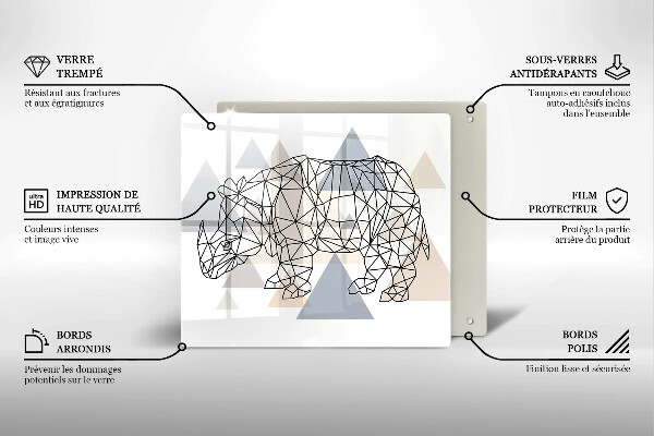 Herdplattenabdeckung Line-Art-Nashorn