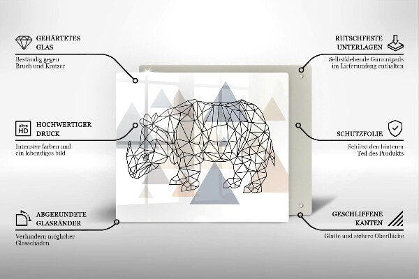 Herdplattenabdeckung Line-Art-Nashorn
