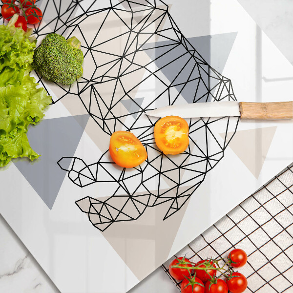 Herdplattenabdeckung Line-Art-Nashorn