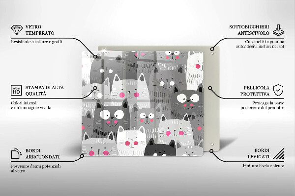 Ceranfeldabdeckung Katzenillustration