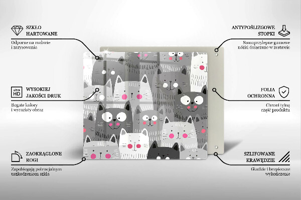 Ceranfeldabdeckung Katzenillustration