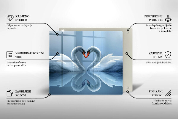 Herdplattenabdeckung Zwei Schwanenherzen