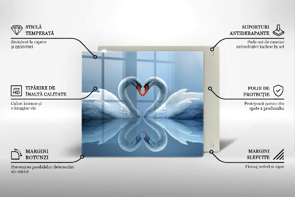 Herdplattenabdeckung Zwei Schwanenherzen
