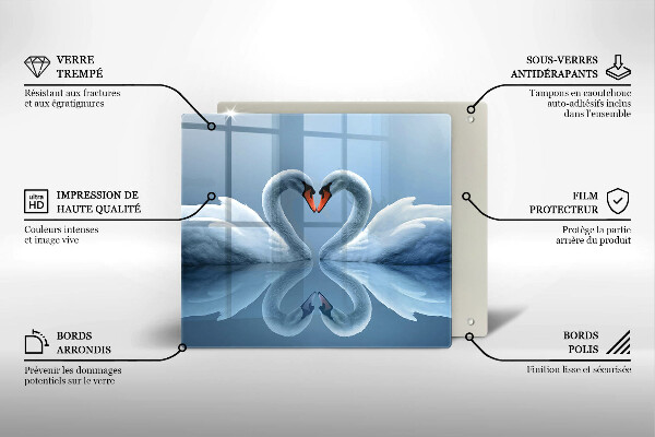 Herdplattenabdeckung Zwei Schwanenherzen