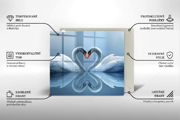 Herdplattenabdeckung Zwei Schwanenherzen