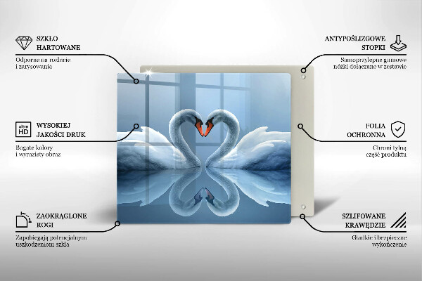 Herdplattenabdeckung Zwei Schwanenherzen
