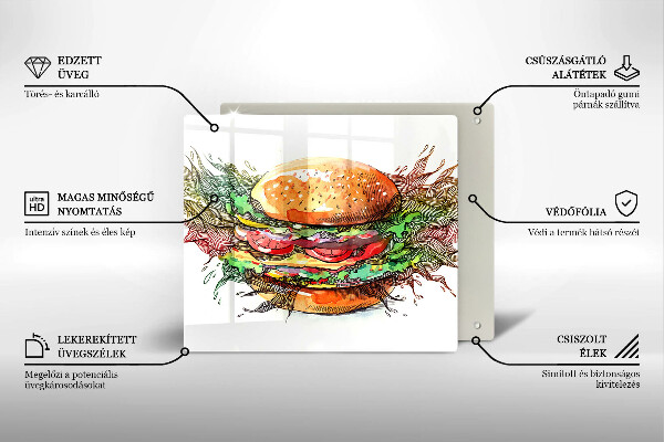 Herdplattenabdeckung Hamburger-Zeichnung