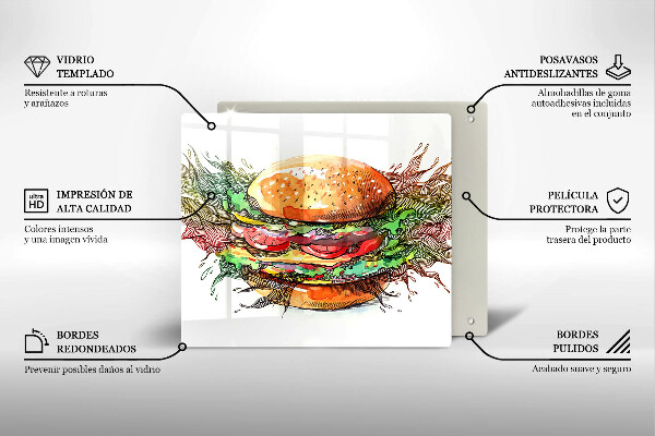 Herdplattenabdeckung Hamburger-Zeichnung