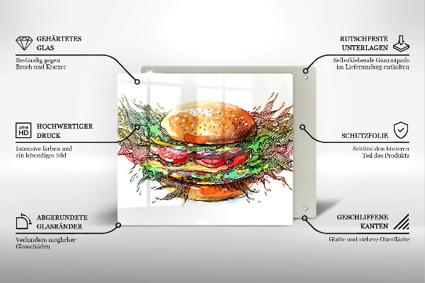 Herdplattenabdeckung Hamburger-Zeichnung