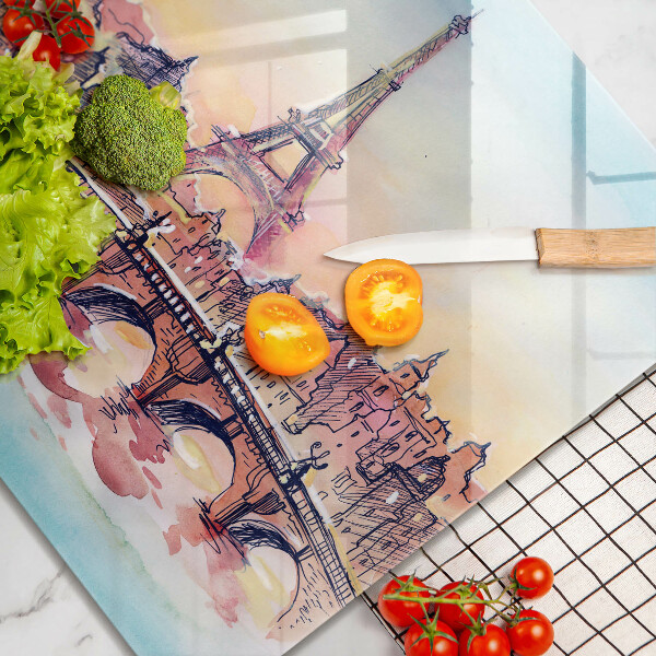 Herdplattenabdeckung Landschaft des Pariser Eiffelturms