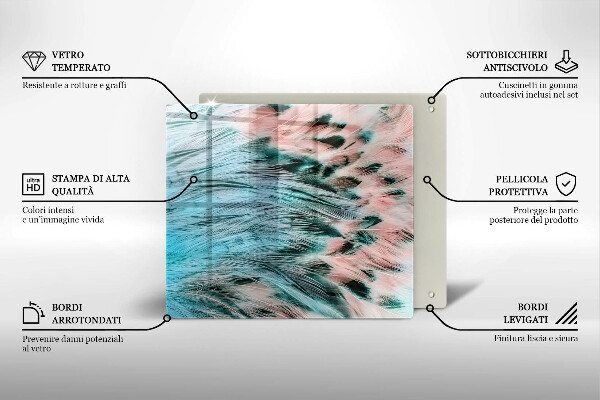 Herdplattenabdeckung Boho-Vogelfedern