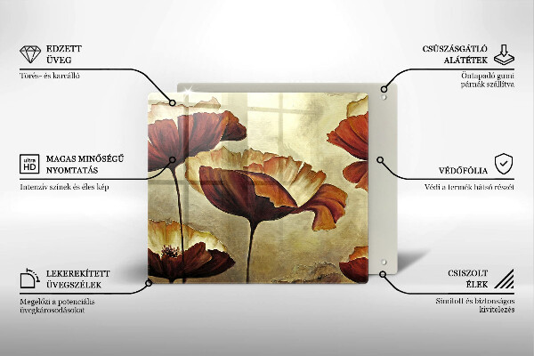 Herdplattenabdeckung Bemalte Boho-Blumen