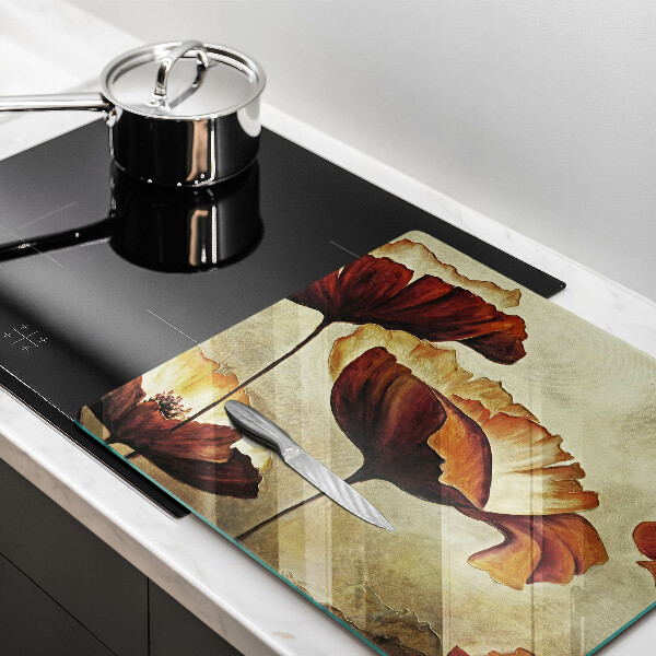 Herdplattenabdeckung Bemalte Boho-Blumen