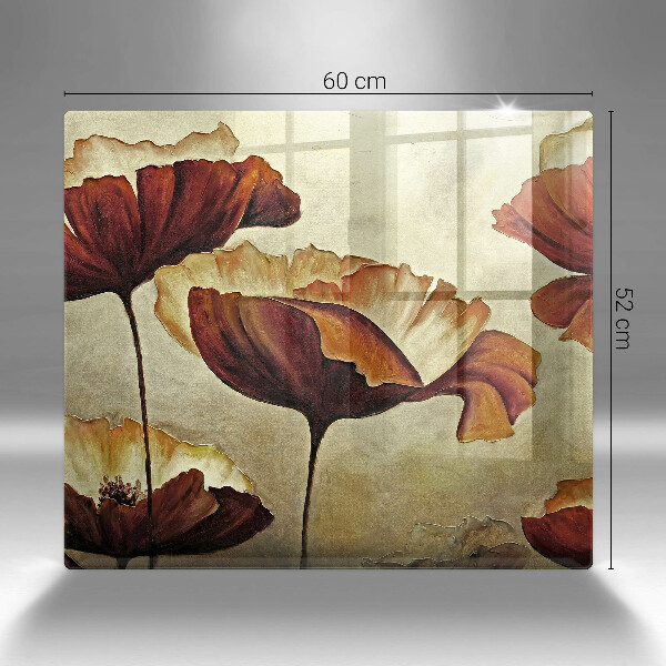 Herdplattenabdeckung Bemalte Boho-Blumen