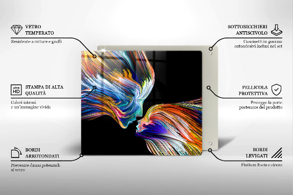 Ceranfeldabdeckung Kuss-Abstraktion