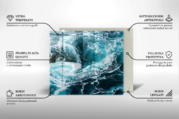 Ceranfeld schutz Schäumende Wasserwellen