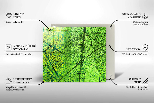 Herdplattenabdeckung Naturblattadern