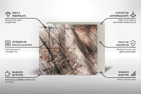 Herdplattenabdeckung Holzstruktur