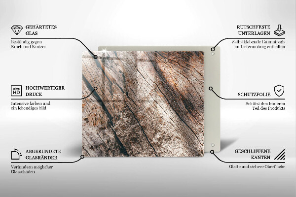 Herdplattenabdeckung Holzstruktur