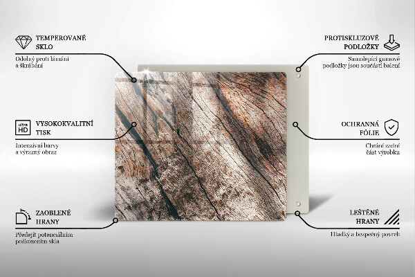Herdplattenabdeckung Holzstruktur