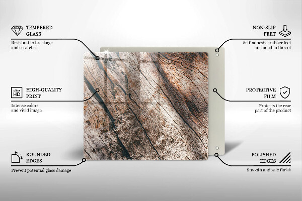 Herdplattenabdeckung Holzstruktur