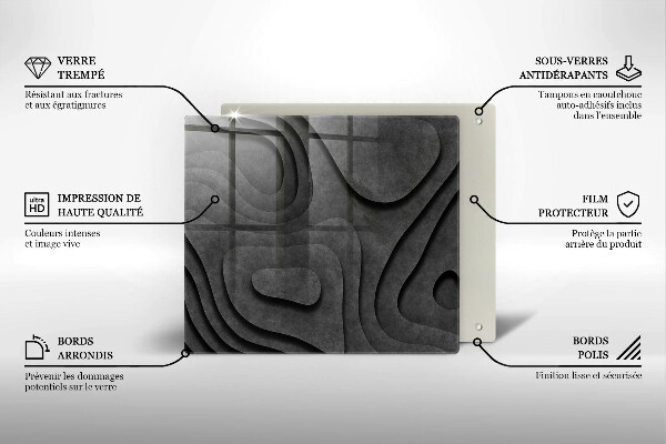 Herdplattenabdeckung 3D-Steinformen