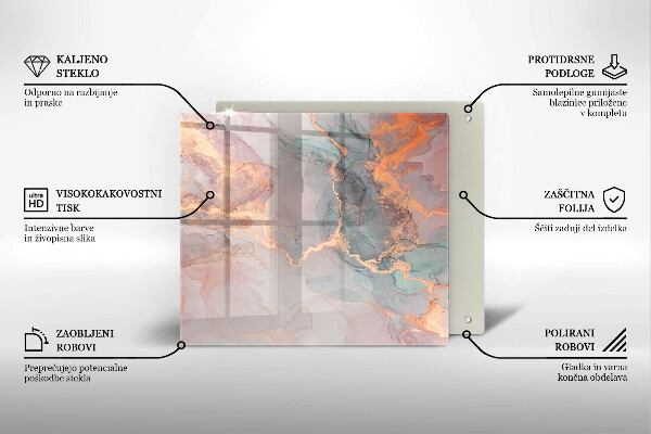 Ceranfeldabdeckung Marmor mit Gold