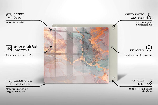 Ceranfeldabdeckung Marmor mit Gold