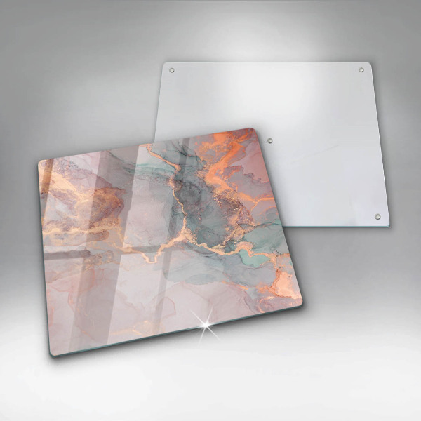 Ceranfeldabdeckung Marmor mit Gold