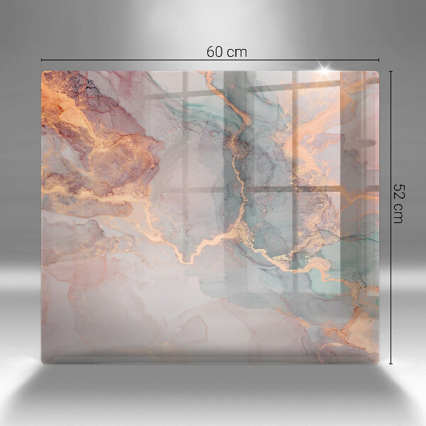 Ceranfeldabdeckung Marmor mit Gold