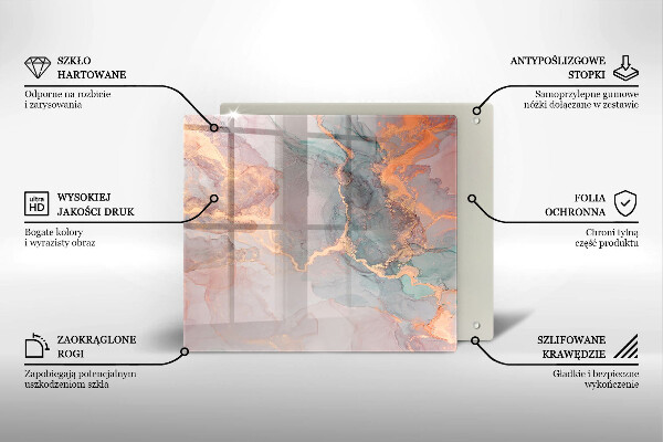 Ceranfeldabdeckung Marmor mit Gold