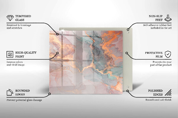 Ceranfeldabdeckung Marmor mit Gold