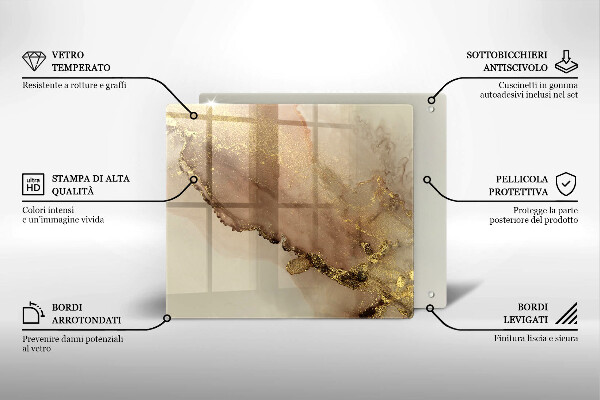 Ceranfeldabdeckung Goldabstraktion