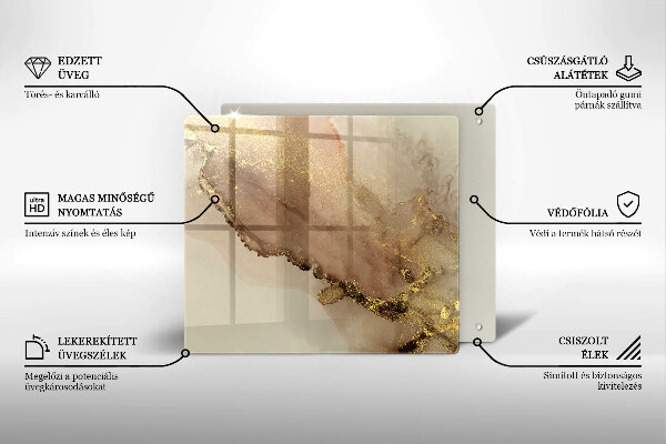 Ceranfeldabdeckung Goldabstraktion