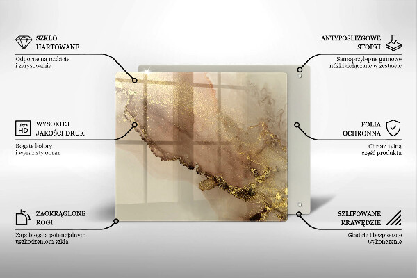 Ceranfeldabdeckung Goldabstraktion
