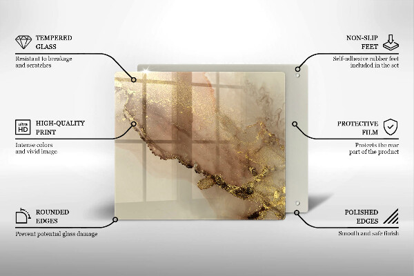 Ceranfeldabdeckung Goldabstraktion