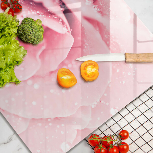 Ceranfeldabdeckung Tautropfen und Rosenblüte