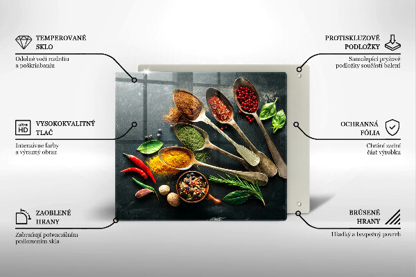 Ceranfeldabdeckung Küchenlöffel mit Gewürzen