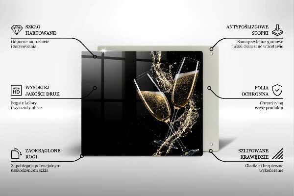 Ceranfeldabdeckung Gläser Champagner