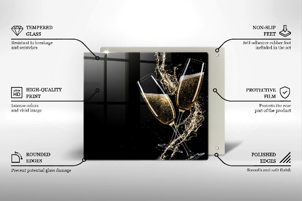 Ceranfeldabdeckung Gläser Champagner