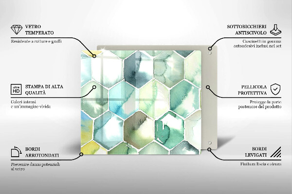 Ceranfeld schutz Aquarell-Sechsecke