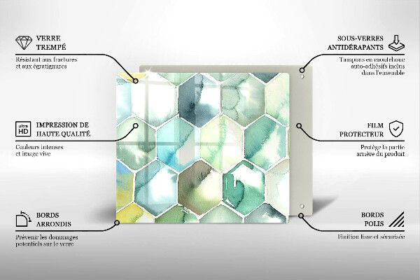 Ceranfeld schutz Aquarell-Sechsecke