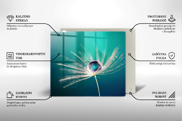 Ceranfeld schutz Tau auf einem Löwenzahn