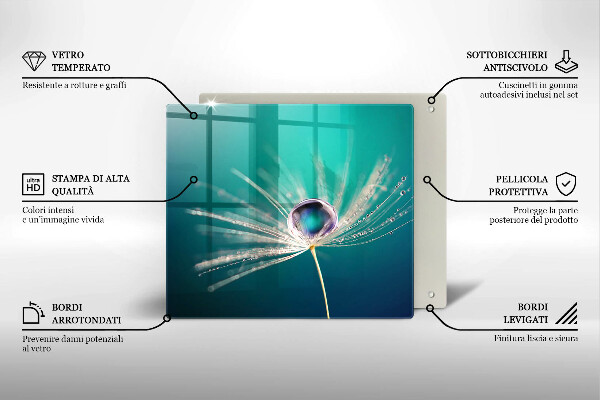 Ceranfeld schutz Tau auf einem Löwenzahn