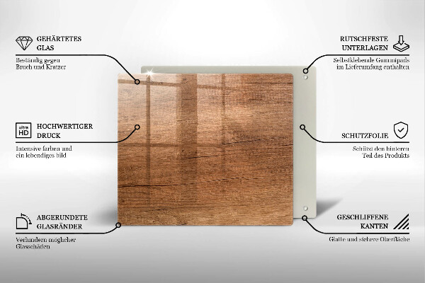 Herdplattenabdeckung Holzstruktur