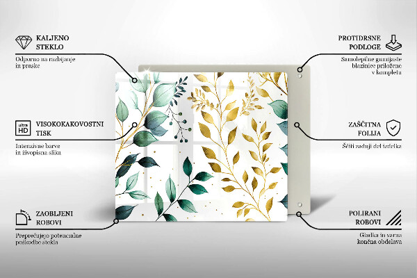 Ceranfeld schutz Grüne und goldene Blätter