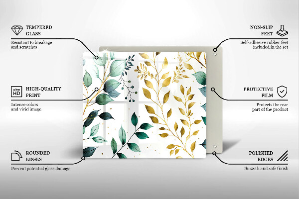 Ceranfeld schutz Grüne und goldene Blätter