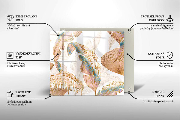 Ceranfeld schutz Boho-Federn und Blätter