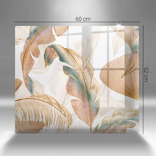 Ceranfeld schutz Boho-Federn und Blätter