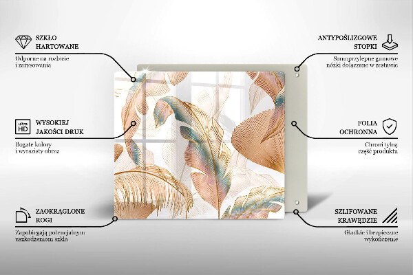 Ceranfeld schutz Boho-Federn und Blätter